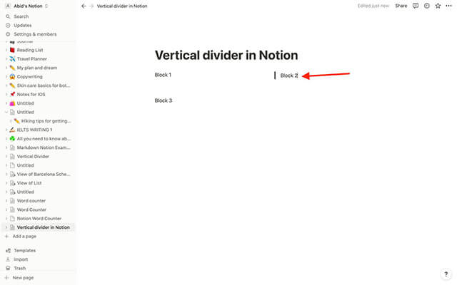 drag text block in notion