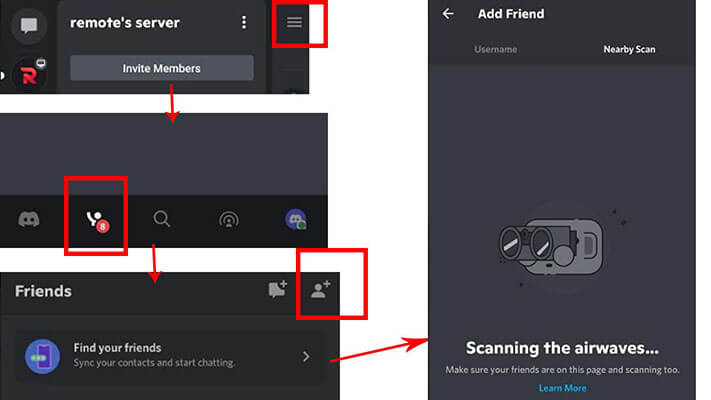 Use nearby features in discord