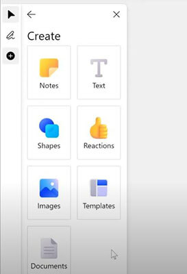 Create in whiteboard board of microsoft Teams