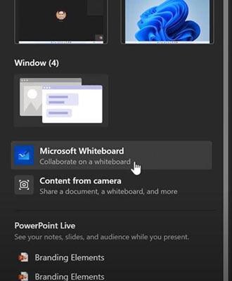share microsoft Whiteboard in Microsoft Teams