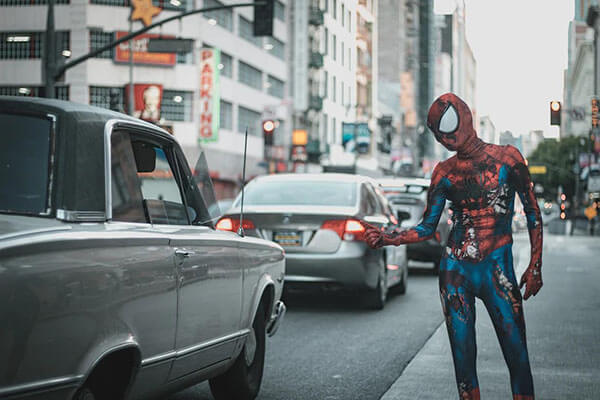 Spider Man on the Road