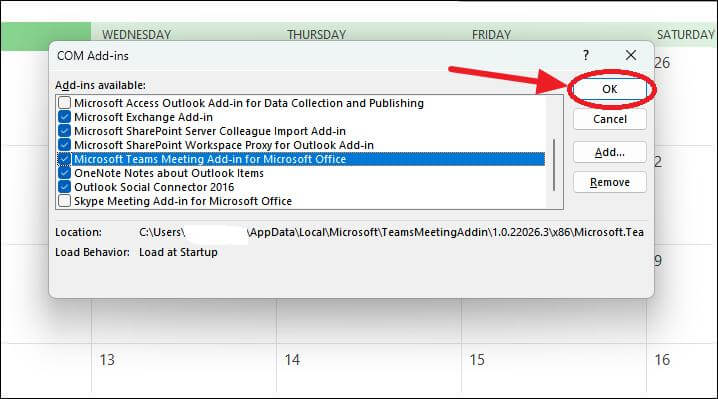 enable microsoft teams meeting add in for microsoft office