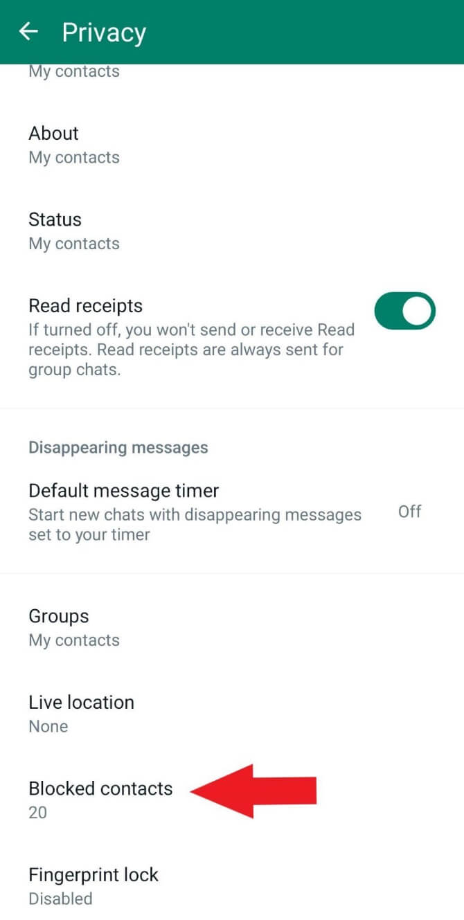 blocked contact whatsapp android